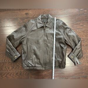 Colebrook Men Brown Lambs Leather  Bomber Jacket Size XXL NEW